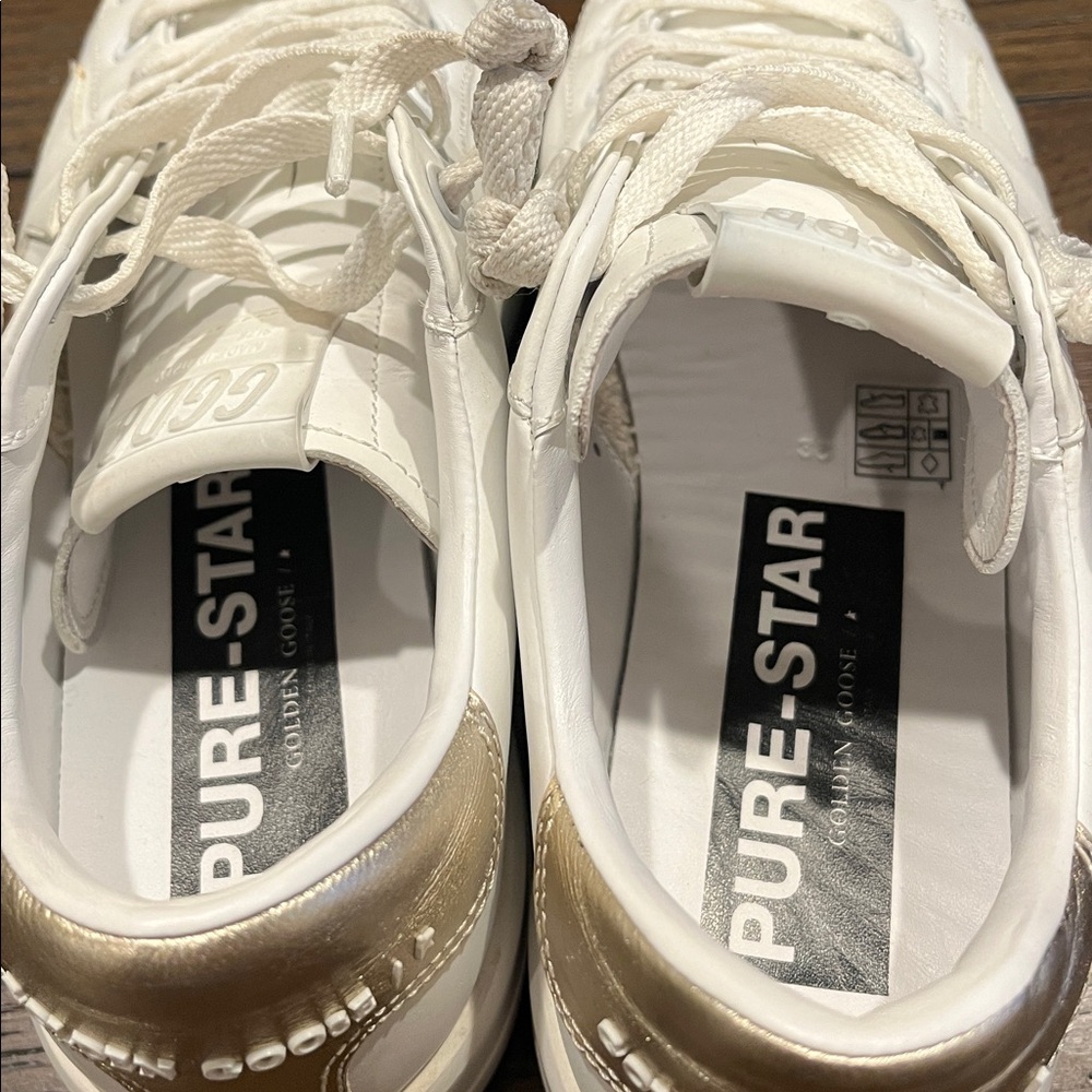 Golden Goose White and gold pure star  Athletic Shoes - Picture 3 of 5